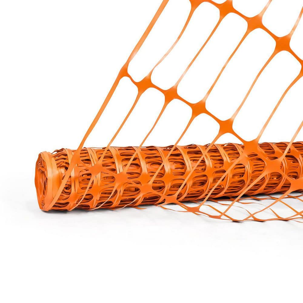 Fencer Wire 4 ft. x 100 ft. Outdoor Safety Fence, Plastic Fencing Roll for Construction Fencing Pet Fencing and Event Fencing