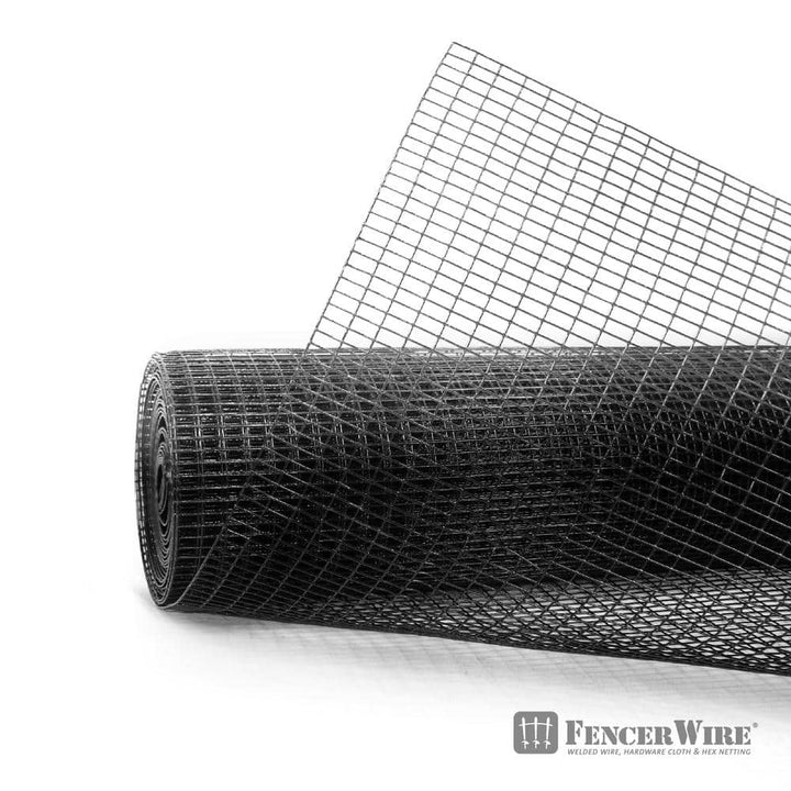 Fencer Wire 2 ft. x 100 ft. 16-Gauge Black PVC Coated Welded Wire Mesh Size 0.5 in. x 1 in.