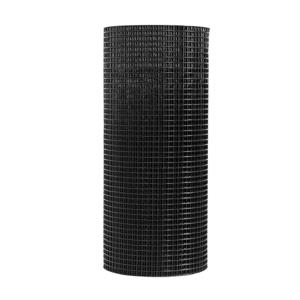 Fencer Wire 2 ft. x 50 ft. 16-Gauge Black PVC Coated Welded Wire Fence with 1/2 in. x 1/2 in. Mesh