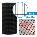 Fencer Wire 3 ft. x 50 ft. 16-Gauge Black PVC Coated Welded Wire Fence with Mesh Size 1/2 in. x 1 in.