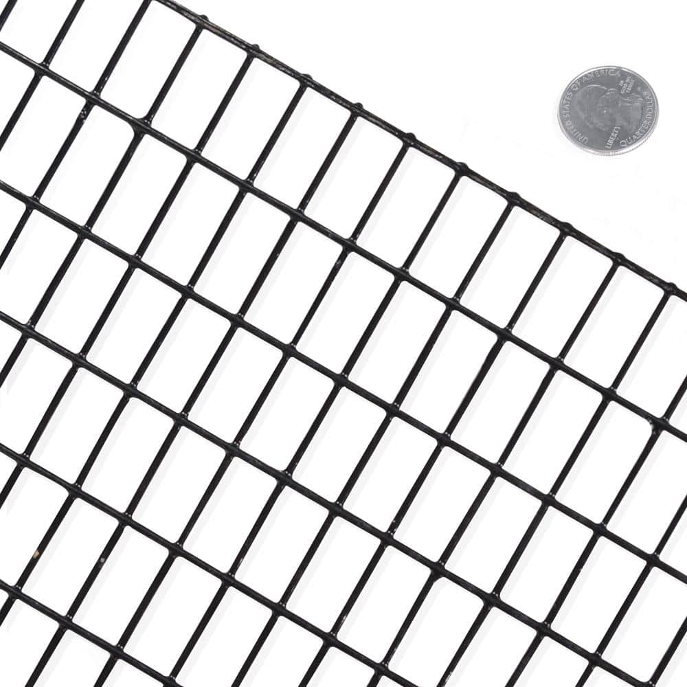 Fencer Wire 3 ft. x 50 ft. 16-Gauge Black PVC Coated Welded Wire Fence with Mesh Size 1/2 in. x 1 in.