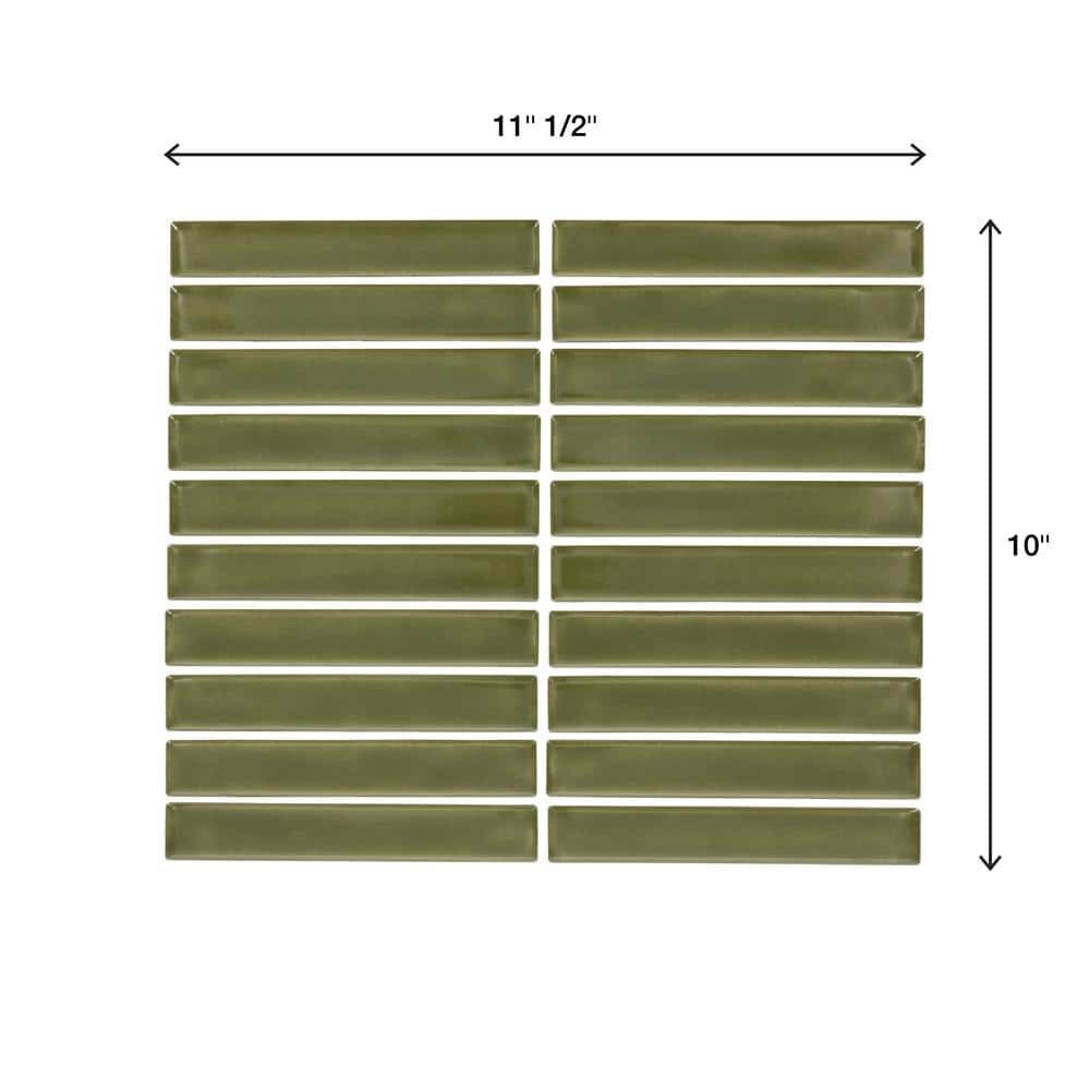 Daltile Artcrafted Fern 11-1/2 in. x 10 in. Glazed Ceramic Straight Joint Mosaic Tile (8.3 sq. ft./case)