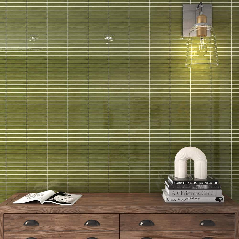 Daltile Artcrafted Fern 11-1/2 in. x 10 in. Glazed Ceramic Straight Joint Mosaic Tile (8.3 sq. ft./case)