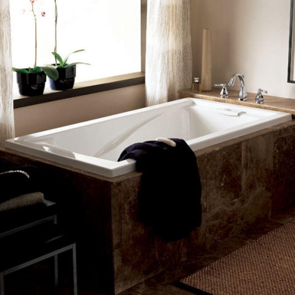 Evolution 60 in. x 36 in. Whirlpool Tub with EverClean Reversible Drain in White - Super Arbor