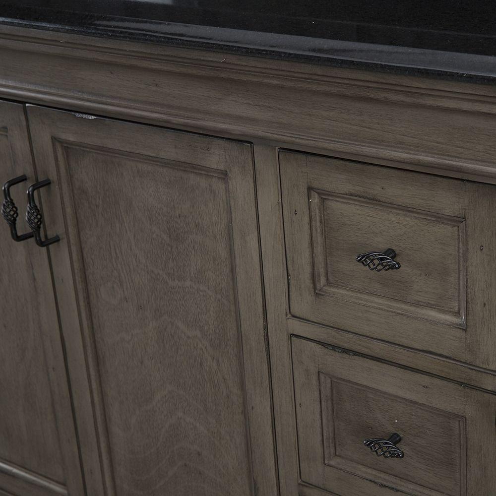 Naples 30 in. W Bath Vanity Cabinet Only in Distressed Grey with Right Hand Drawers - Super Arbor