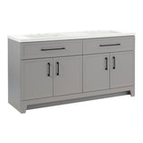 Style Selections Potter 60-in Gray Double Sink Bathroom Vanity with White Cultured Marble Top