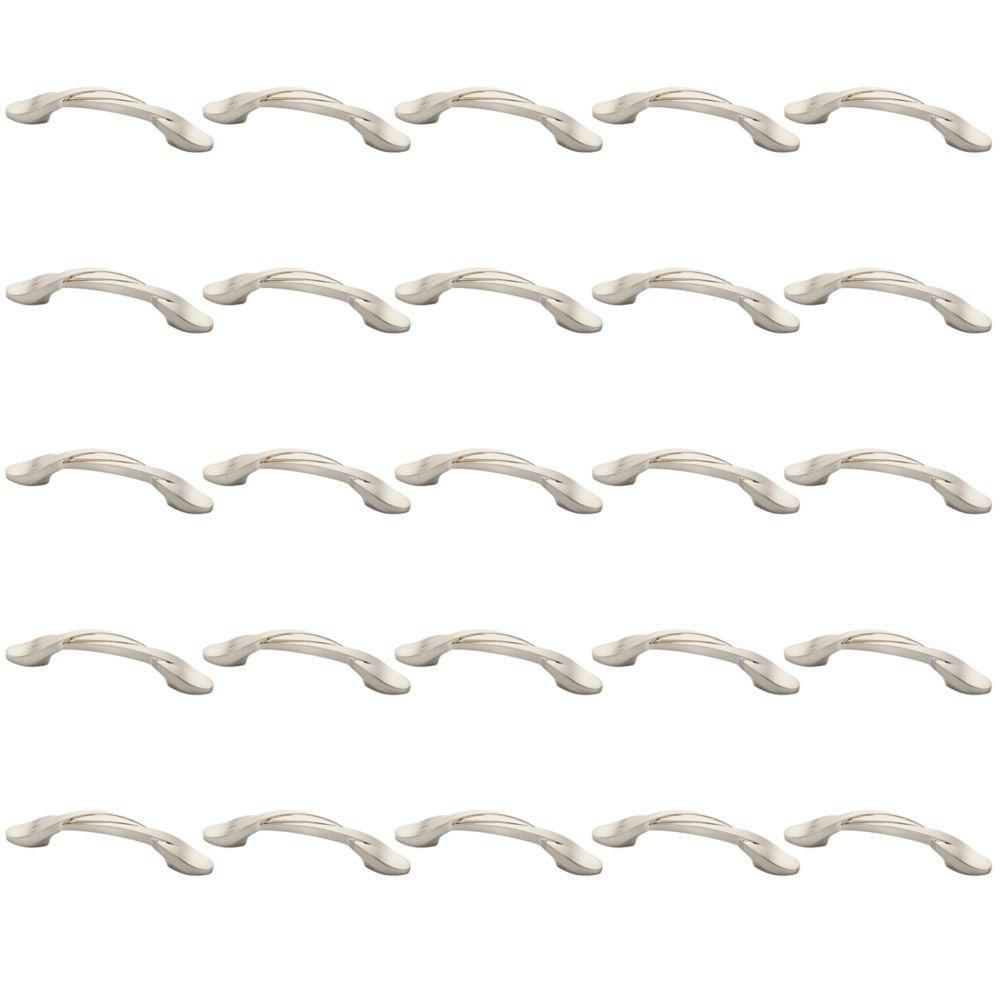 Essentials Twisted Arch 3 in. (76mm) Center-to-Center Satin Nickel Drawer Pull (25-Pack) - Super Arbor