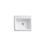Mayfield White Cast Iron 25 in. 4-Hole Single Bowl Drop-in Kitchen Sink - Super Arbor