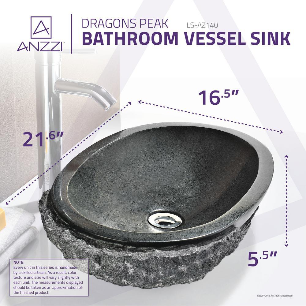 Dragons Peak Vessel Sink in Mandy Black - Super Arbor