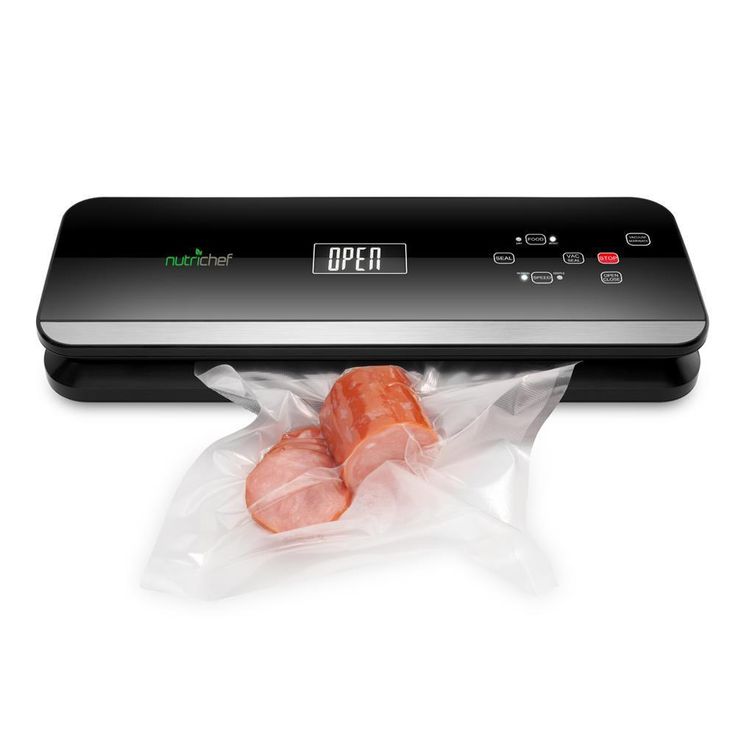 White with Soft Touch Digital Button Controls Food Vacuum Sealer Electric Air Sealing Preserver System