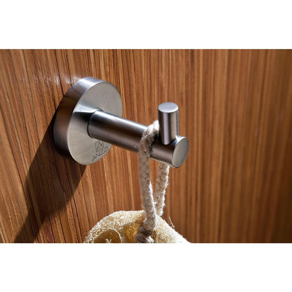 Caster Series Single Robe Hook in Brushed Nickel - Super Arbor
