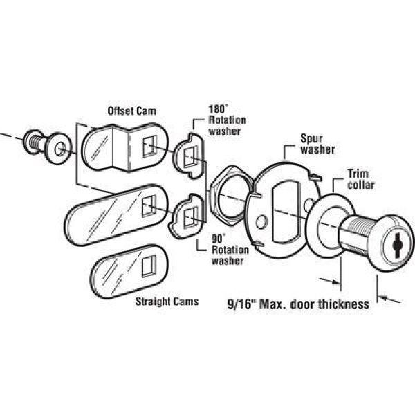 9/16 in., Diecast and Steel, Stainless Steel finish, Drawer and Cabinet lock - Super Arbor