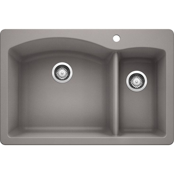DIAMOND Dual Mount Granite Composite 33 in. 1-Hole 70/30 Double Bowl Kitchen Sink in White