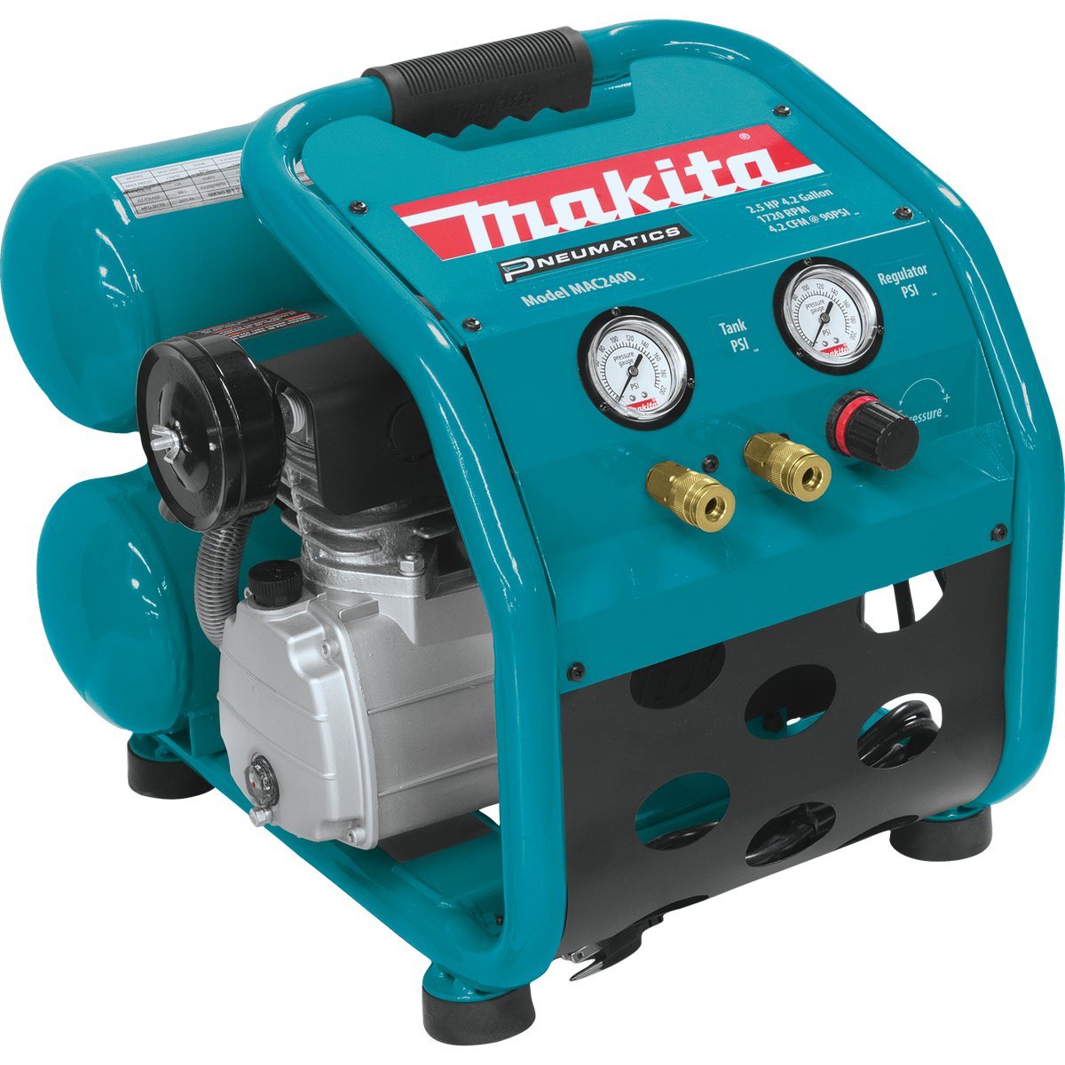 Makita MAC2400 4.2 Gal. 2.5 HP Portable Electric Twin-Stack Air Compressor