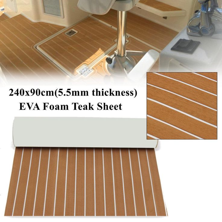 1Pcs 95'' x 35'' Marine Boat Sheet Teak Decking Boat Flooring Mats Yacht Flooring EVA Foam Floor Sheet Non-Skid Self-Adhesive Sea Deck , 5.5mm Thickness