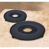 Cast Iron Matte Black Trivet Set of 2