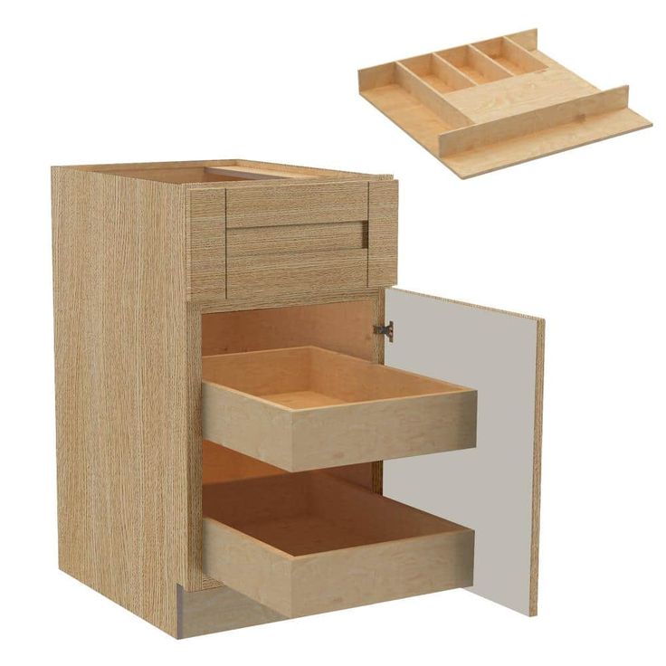 Home Decorators Collection Washington 15 in. W x 24 in. D x 34.5 in. H Assembled Plywood Base Kitchen Cabinet in Oak with Soft Close Door RH
