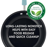 Blue Nonstick Cookware Set with Containers, 19-Piece