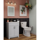 Style Selections Kirkman 24-in White Single Sink Bathroom Vanity with White Cultured Marble Top (Mirror Included)