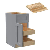 Home Decorators Collection Newport 15 in. W x 24 in. D x 34.5 in. H Assembled Plywood Base Kitchen Cabinet in Pearl Gray with 2ROT Knife Block LH