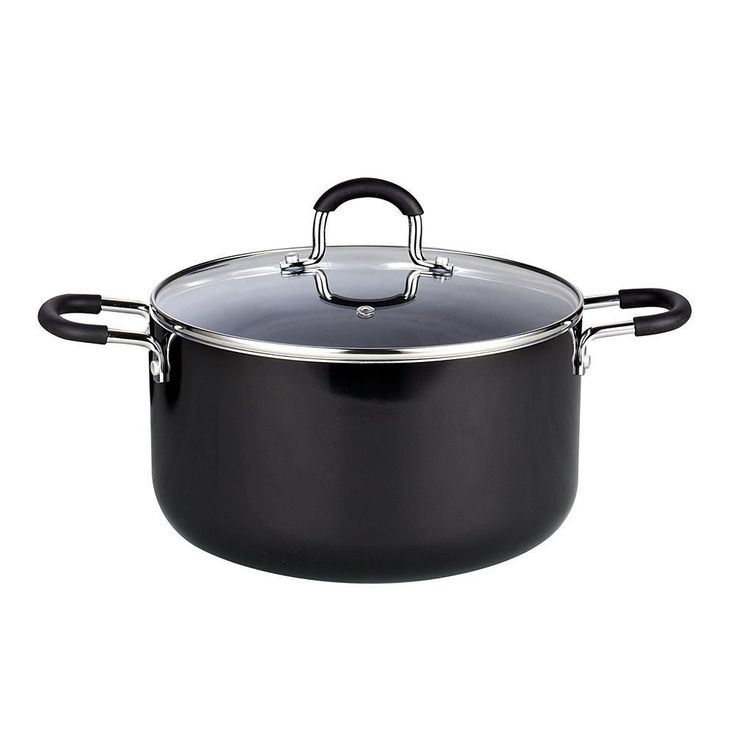 8-Piece Aluminum Nonstick Cookware Set in Black