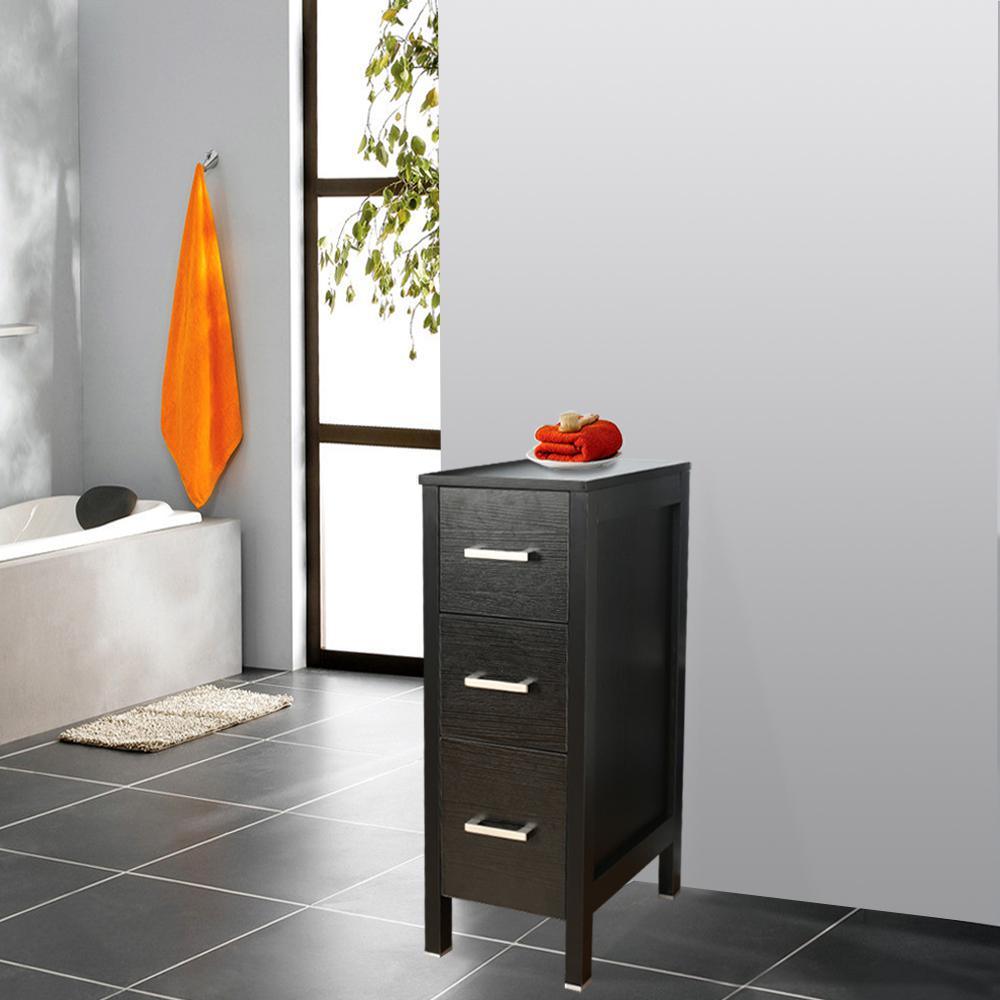 20 in. W x 12 in. D x 30 in. H Bathroom Vanity Cabinet Linen Cabinet with Three Drawers in Black - Super Arbor
