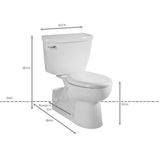 Yorkville Pressure-Assisted 2-Piece 1.6 GPF Single Flush Elongated Toilet with Back Drain in White, Seat Not Included - Super Arbor