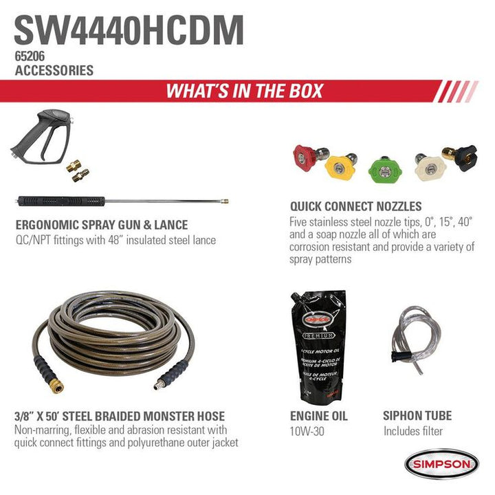 Simpson Super Pro Roll-Cage 4400 PSI at 4.0 GPM HONDA GX390 Cold Water Professional Gas Pressure Washer