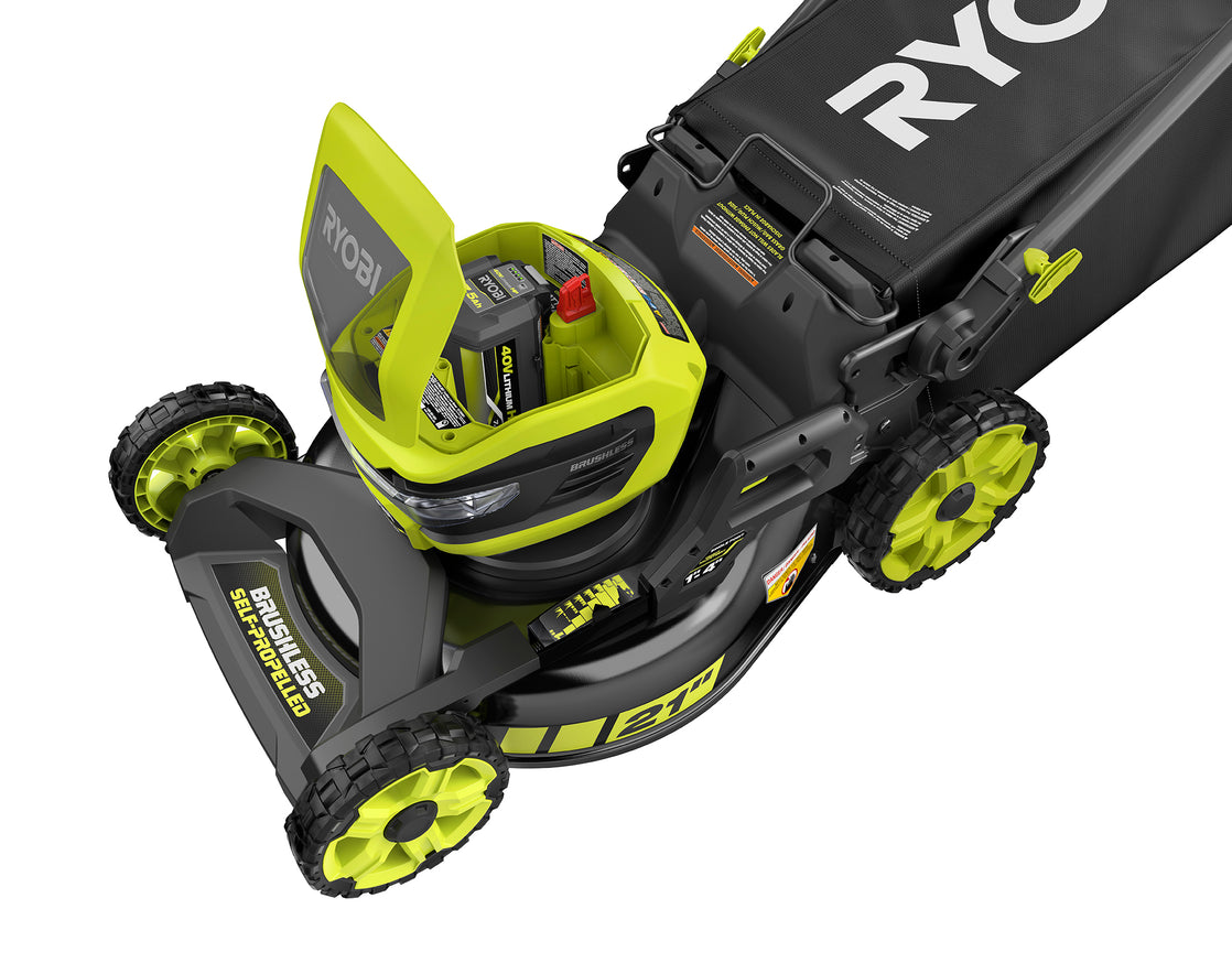 RYOBI 21 in. 40V Brushless Self-Propelled Cordless Lawn Mower with 7.5Ah Battery and Charger