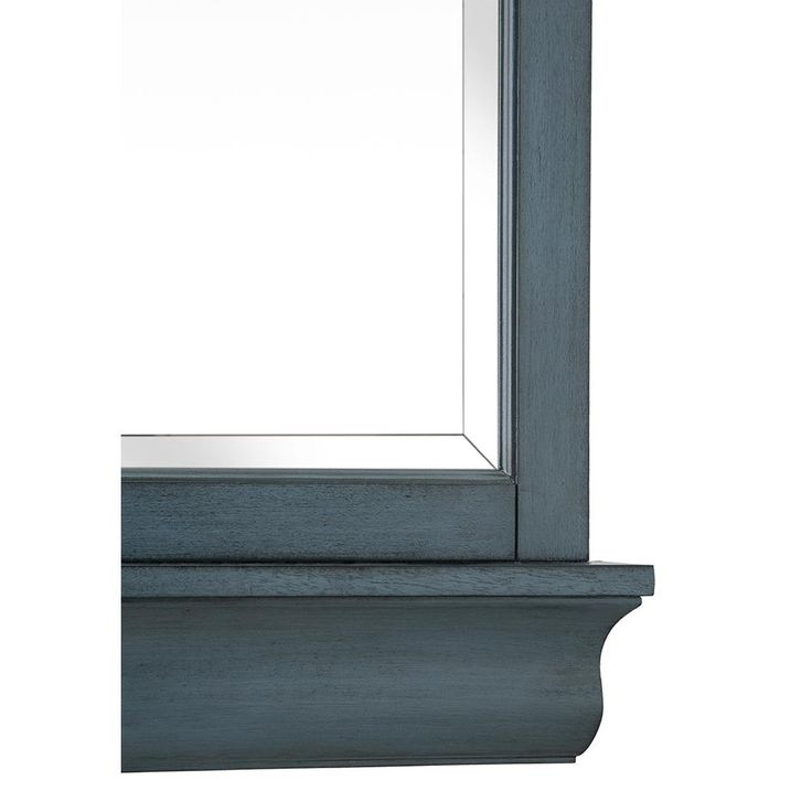 29.00 in. W x 36.00 in. H Framed Rectangular Beveled Edge Bathroom Vanity Mirror in Harbor Blue