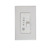 3-Speed Single Slide Performance White Fan Switch