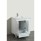 Loon 30.50 in. W x 22 in. D x 34 in. H Vanity in White with Carrera Marble Vanity Top in White with White Basin - Super Arbor
