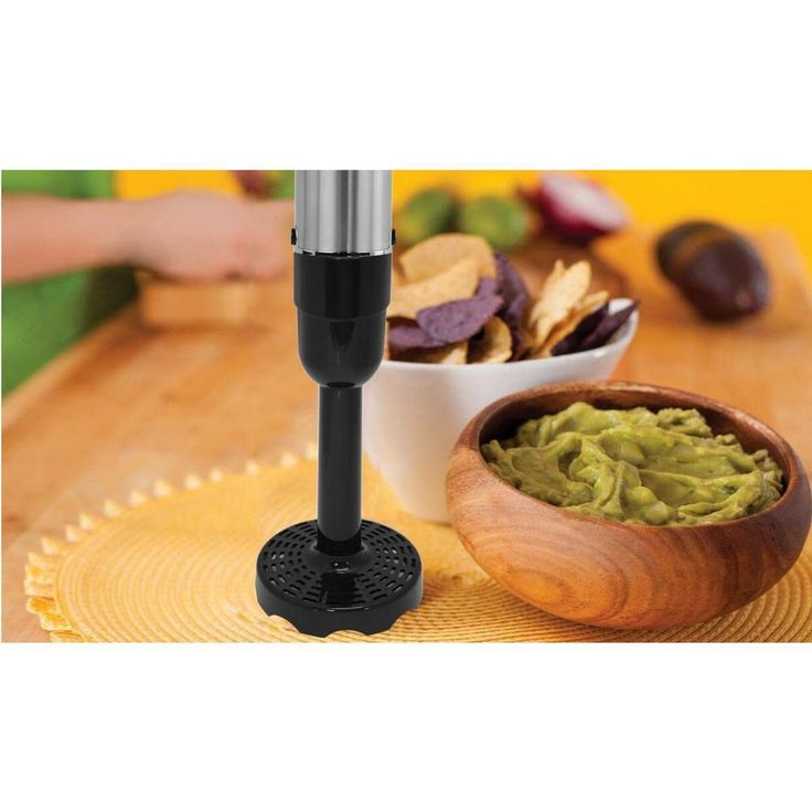 6-Speed Hand Blender Potato Masher Attachment, Black