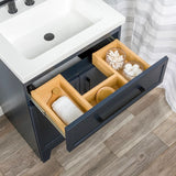 Style Selections Potter 24-in Blue Single Sink Bathroom Vanity with White Cultured Marble Top
