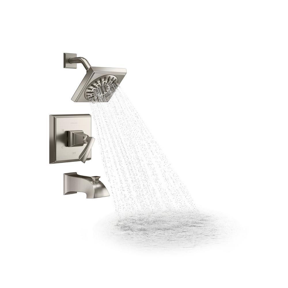Kallan Rite-Temp Single-Handle 1-Spray Tub and Shower Faucet in Vibrant Brushed Nickel (Valve Included) - Super Arbor