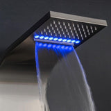 63 in. 8-Jet Shower Panel System in Stainless Steel with Rainfall Waterfall LED Shower Head and Hand Shower Wand