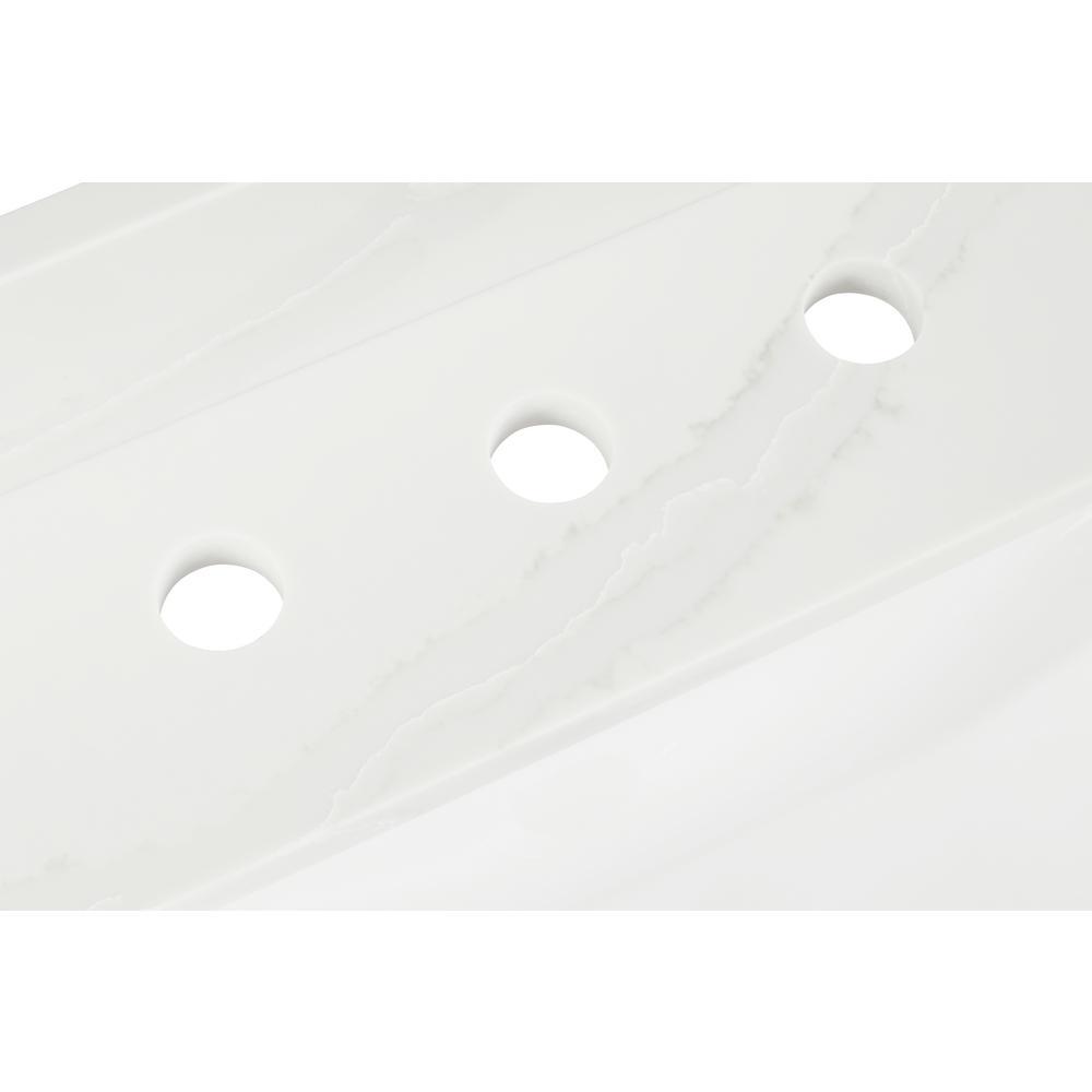 43 in. W x 22 in. D x 0.75 in. H Quartz Vanity Top in Statuario White with White Basin - Super Arbor