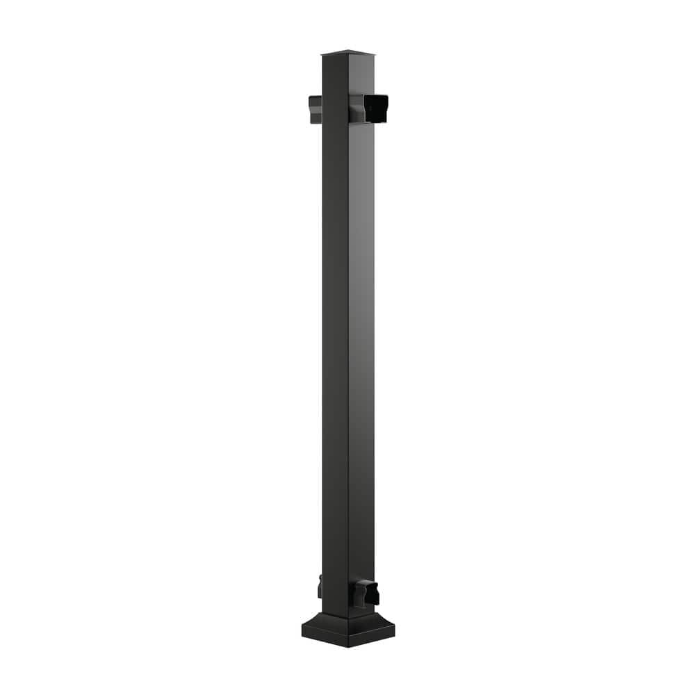 Fiberon 42 in. CitySide Traditional Black Aluminum Line Post