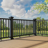 Fiberon BRIO 36 in. x 96 in. (Actual 36 in. x 94 in.) Black PVS Composite Line Railing Kit w/Square Composite Balusters