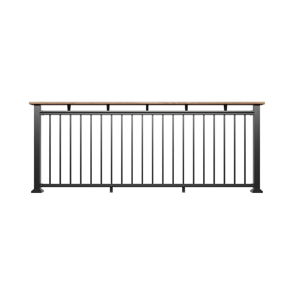 Fiberon Cityside Black Over The Post Drink Rail Adapter Kit Extension for 8 ft. Line Section