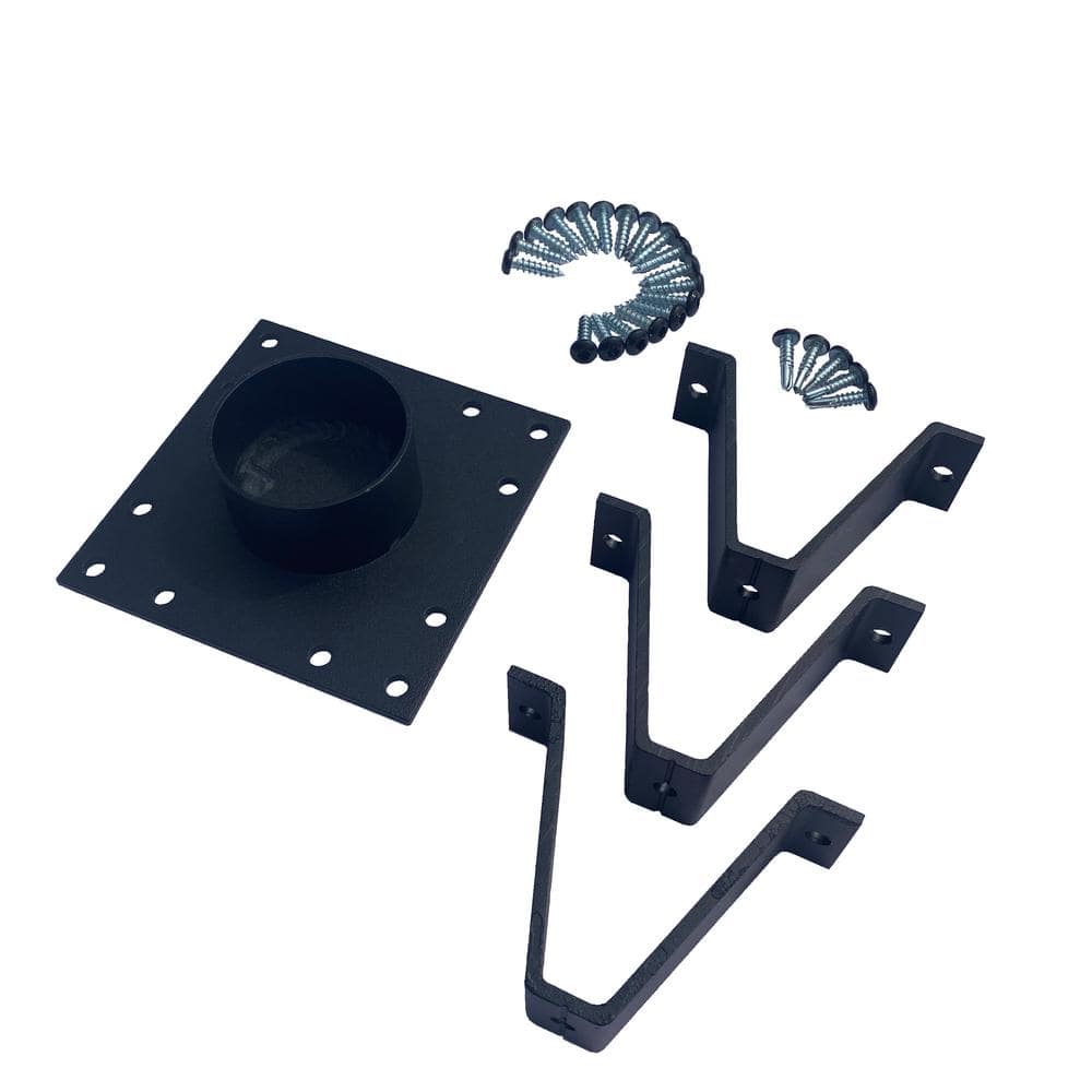 Fiberon Cityside Black Over The Post Drink Rail Adapter Kit for 6 ft. Line Section
