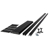 Fiberon 42 in. H x 96 in. W (Actual Size: 42 in. x 94 in.) Cityside Black Aluminum Contemporary Line Rail Kit