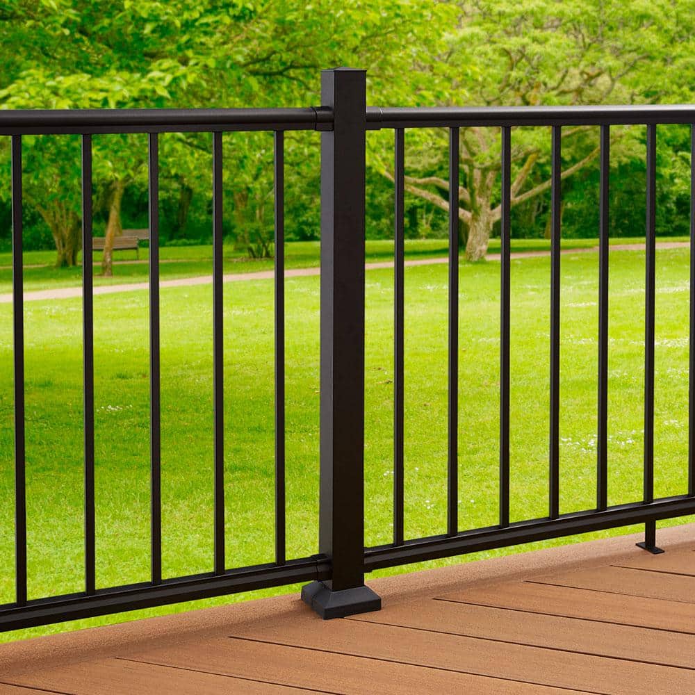 Fiberon CitySide 2-1/2 in. x 2-1/2 in. x 38 in. Matte Aluminum Line Post Black