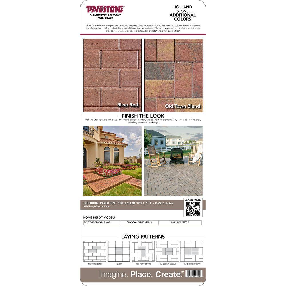 Pavestone Paper Sample Only of Holland 7.87 in. L x 3.94 in. W x 1.77 in. H 45 mm Fieldstone Blend Concrete Paver (1-Piece)