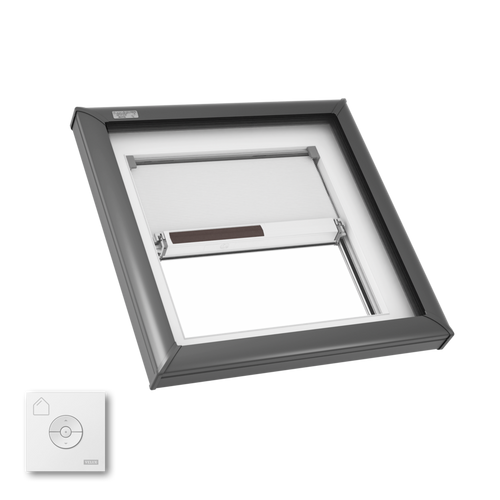 VELUX Curb Mount Fixed LoE340 Sun Protection Hurricane Skylight with White Solar Room Darkening Shade FCM 2246 2015S
