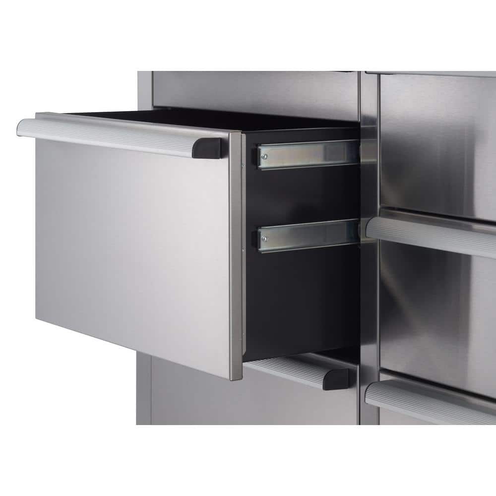 TRINITY PRO 72 in. W x 19 in. D 9-Drawer Stainless Steel Workbench with Adjustable Top