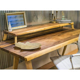 HARDWOOD REFLECTIONS 5 ft. L x 12 in. D Finished Saman Solid Wood Butcher Block Bar Countertop with Live Edge