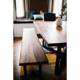 HARDWOOD REFLECTIONS 5 ft. L x 12 in. D Finished Saman Solid Wood Butcher Block Bar Countertop with Live Edge