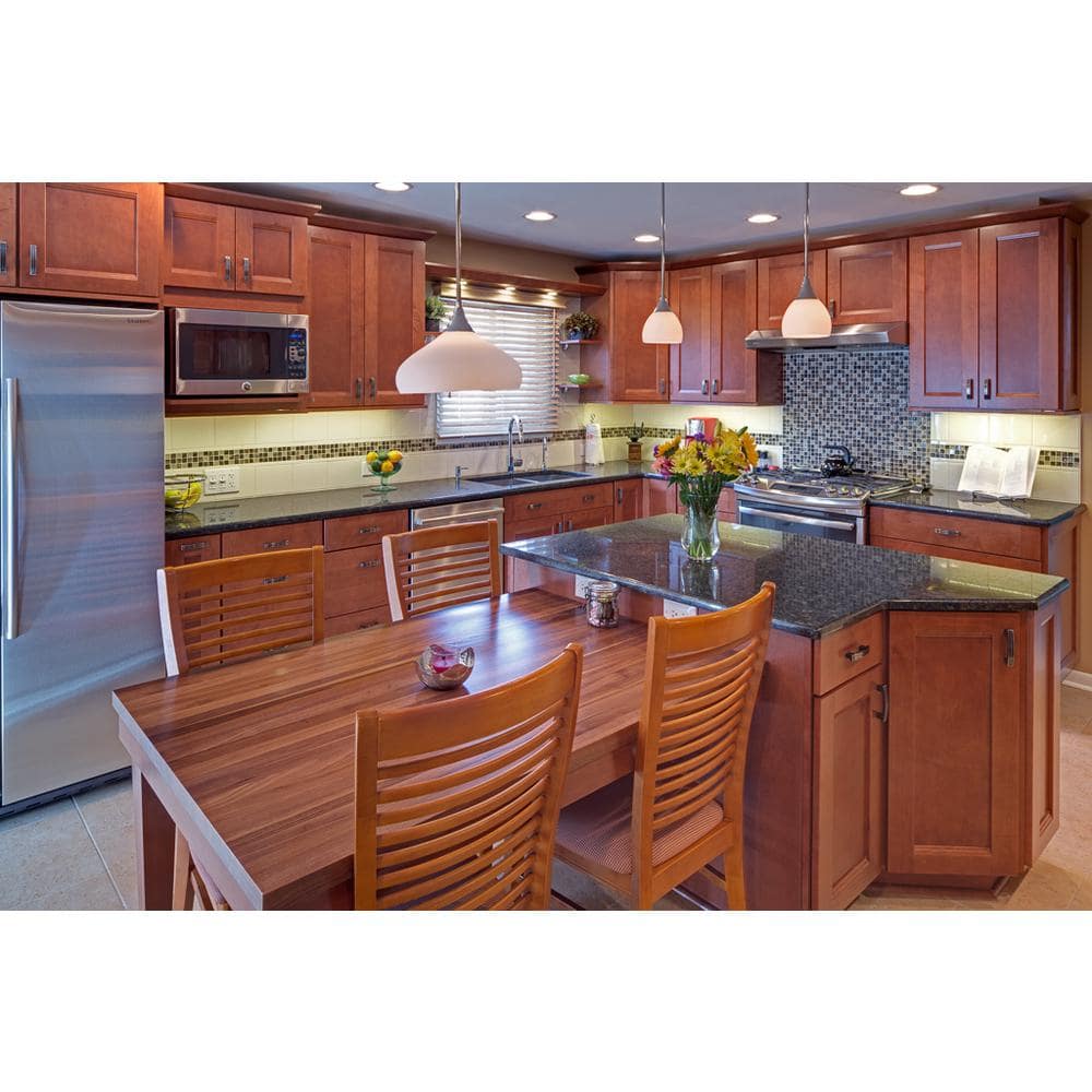 Swaner Hardwood 4 ft. L x 25 in. D x 1.5 in. T Finished Walnut Solid Wood Butcher Block Countertop With Square Edge