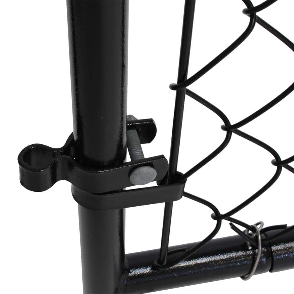 Fit-Right 4 ft. H Adjustable Walk Gate Kit, Square Corner Frame - Black